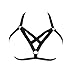 Jelinda Women Harness Elastic Cupless Cage Bra Hollow Out Strappy Crop Top (Black 1,One size)