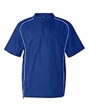 Rawlings Adult Quarter-Zip Short Sleeve Dobby Jacket With Piping (Royal) (2X)