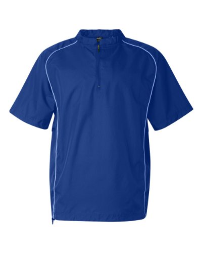 Rawlings Adult Quarter-Zip Short Sleeve Dobby Jacket With Piping (Royal) (2X)