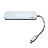VIJET Type-C Multi-Port Slim Aluminum Hub Adapter with USB-C Charging Port, 4K HDMI Video Output and 2 USB 3.0 Ports for MacBook Pro, MacBook, Google Chromebook and more. Case as a gift