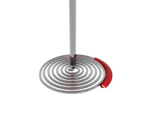 Dreamfarm Smood - One-Press Spring Coil Potato Masher with Silicone Pot Scraper (Red)