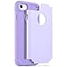 ULAK iPhone 8 Case Purple, iPhone 7 Case, Slim Fit Dual Layer Soft Silicone & Hard Back Cover Bumper Protective Shock-Absorption & Skid-Proof Anti-Scratch Case, Purple
