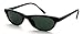 In Touch With Style Small Retro Eyewear Oval Green Lens Black Sunglasses & Green Lens