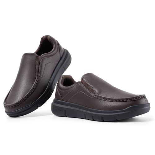 FitVille Wide mens Loafer formal shoes for men Business Casual Shoes - EasyWalk V1