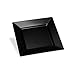 EDGE PLASTIC PARTY DISPOSABLE PLATES | 6 Inch Black Hard Square Wedding Dessert Plates, 40 Ct | Elegant & Fancy Heavy Duty Hard Party Supplies Salad Plates for Holidays & Occasions