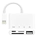 Baymic Compatible with iPhone iPad to USB Camera Adapter, 4 in 1 SD/TF/Trail Game Camera Card Viewer Reader, USB 3.0 Female OTG Cable and Charging Interface Compatible with iPad iPhone X 8 7 6 Plus