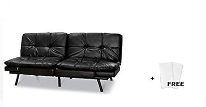 Mainstay Wooden Frame Memory Foam Split Seat And Back Futon In Black Suede Wooden Frame With Durable Metal Legs Free Trueyogaevergreen Com