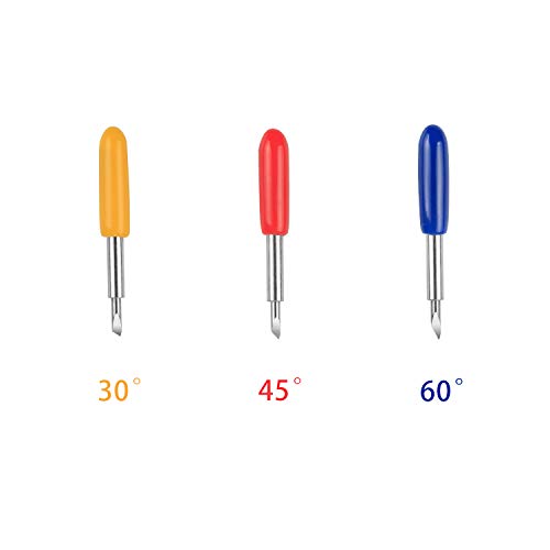3 Types of 40 Pcs Blades Compatible with Explore Air/Air 2 Vinyl Cutting Machines, 30 45 60 Degree Cutting Replacement Blades
