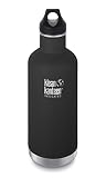 Klean Kanteen Classic Stainless Steel Double Wall Insulated Water Bottle with Loop Cap, 32-Ounce, Shale Black