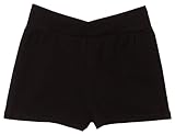 Capezio Little Girls' Short With Rhinestone Applique, Black, Intermediate (6-8)