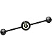 Body Candy Black Anodized Stainless Steel Glow Power Button Industrial Barbell 14 Gauge 37mm