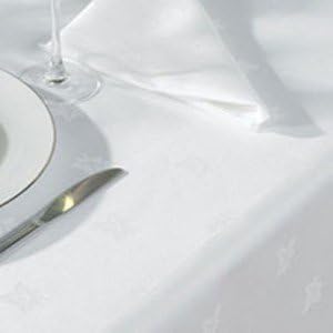 Large White Egyptian Cotton Damask Tablecloth 70" X 144"(178cms x 365cms)