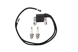394891 Ignition Coil Module Spark Plug for Briggs & Stratton Armature Magneto 16HP 17HP 18HP Horizontal & Vertical Twin L-Head Cylinder Engine MTD Riding Mower 392329 590781 42A707 42A777 422707