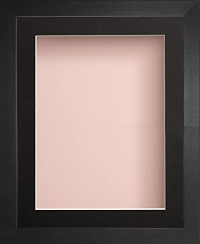 Radcliffe Black Wooden Deep Box 3D 9x7" Frame with Black Mount for Image 8x6", Pink Backing Board * Choice of Sizes* Fitted with Real Glass