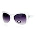 SA106 Unique Oversized Cat Eye Hybrid Butterfly Sunglasses White
