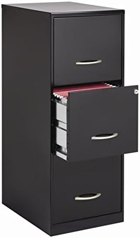 Amazon Com Cooper 3 Drawer Letter File Cabinet In Black Home Kitchen