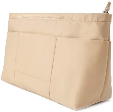 bag in bag Handbag Pouch Insert Bag Organiser Expandable with Zipper Jumbo Size Shaper fits Neverfull L (Extra Large, Khaki)