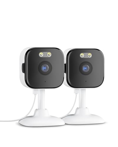 2K Überwachungskamera Aussen/Innen,Kamera überwachung innen mit Farbige Nachtsicht,Mini Kamera,2.4Ghz WiFi,Bewegungserkennung,Alarm,Kabelgebunden,2-Wege Audio,USB,IP66