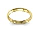 14K Yellow Gold men's and women's plain wedding bands 3mm comfort-fit light
