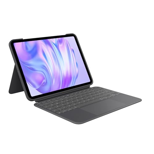Logitech Combo Touch iPad Pro 11 Zoll (M4 und M5) (2024 und 2025) Tastatur-Case – Abnehmbare Tastatur mit Hintergrundbeleuchtung und Halterung, komfortables Tippen, Multi-Use-Modus,DEU QWERTZ- Graphit