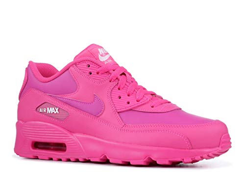Nike 833376-603: Big Kids Air Max 90 Laser Fuchsia/White Leather Sneakers (5 M US Big Kid)