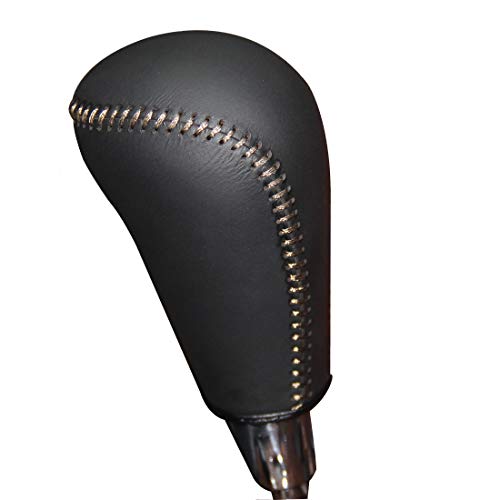 Black Genuine Leather Gear Shift Knob Cover for Toyota Fortuner Hilux