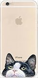 iPhone 6 / 6S Case, DECO FAIRY® Protective Case Bumper Ultra Slim Translucent Silicone Clear Case Gel Cover for Apple (cat want apple)