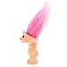 CUTICATE PVC Vintage Troll Dolls Bulk, Mini Action Figures Toys, Dollhouse Doll Kids Adult Collectible Action Figures, 6 Patterns for Choose - Rose Red