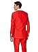SUITMEISTER Red Christmas Suit - Size L, Includes Matching Blazer Jacket, Pants, Tie & Santa Hat | Slim Fit Ugly Fancy Dress Outfits | Christmas Day Outfit, Office Party, Thanks Giving & Gatherings