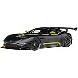 Aston Martin Vulcan Matt Black with Lime Green Stripes 1/18 Model Car by Autoart 70262