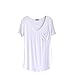 SZHEM Womens Modal Loose Short Sleeve Tops V Neck Pocket T-shirt Blouse