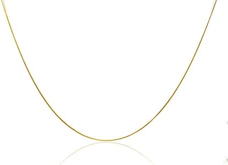Millardo Jewelry Basic Collections Italian designed 1.2mm Wide 18K Gold Round Shaped Snake Chain Necklace (18 Inches, yellow-gold)