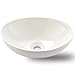 VAPSINT Ellipse Porcelain White Ceramic Above Counter Bathroom Vessel Sink