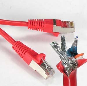 0.5Ft Cat.6 Shielded (SSTP) Patch Cable Molded Red