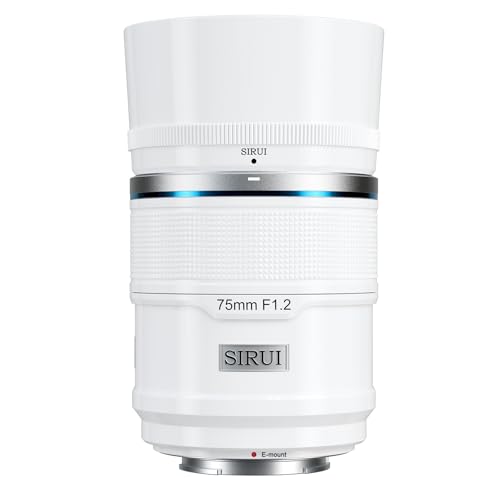 SIRUI Sniper 75mm Autofokus Objektiv F1.2 APS-C Telephoto Objektiv für A5 A6 A7 FX A9 ZV-E Series Camera (E Mount, White)