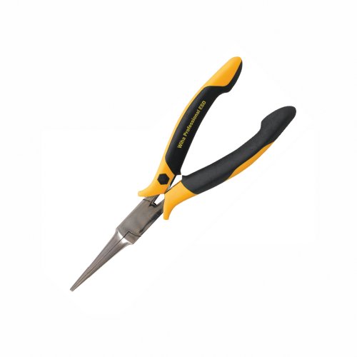 Wiha 32746 Pliers, Long Needle Nose, Straight, Serrated Jaws, ESD Safe