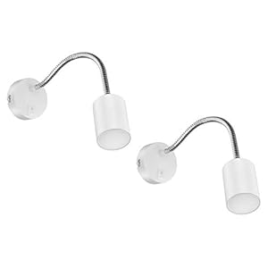 ledscom.de Leeslamp WAIKA met zwanenhals en schakelaar wit mat, incl. 630lm LED GU10 lamp per stuk, warm-wit, 2 st.