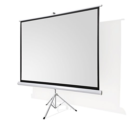 ivolum 122â€œ Tripod Projector Movie Screen | 86â€œ x 86â€œ viewing area | 1:1 format | Mobile projector screen ideal for home cinema or business | Quick and easy assembly