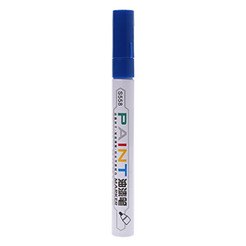 Aixia Waterproof Permanent Paint Marker Pen Tire Metal Outdoor Marking Oil-Ink Pens (Blue)