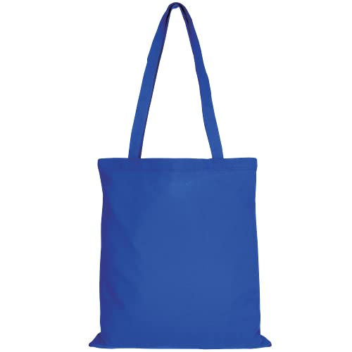 TEXXILLA 10er | 25er | 100er Pack Baumwolltasche - 28 Farben | mit Zwei Langen Henkeln | 38x42cm | Jutebeutel | Einkaufstasche | unbedruckt, Farbe:roy