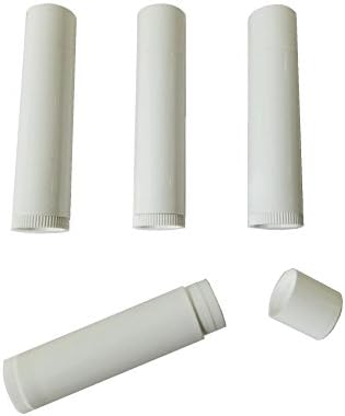 DIY Natural Products 12 Piece White Lip Balm Tubes &amp; Caps (0.15 oz / 4.4 mL) Made in USA BPA Free Plastic For Homemade Salves Lips Plumper Balms Container Non-(Tins Pot Jars Amber Glass Chapstick Eos)