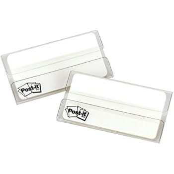 Post-it Tabs, 3 in, Solid, White, Durable, Writable, Repositionable, Great for Binders, Planners, and Notebooks, 25 Tabs/On-The-Go Dispenser, 2 Dispensers/Pack, (686F-50WH3IN)