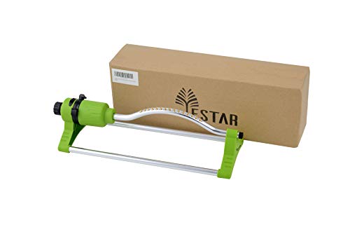 YeStar Garden Lawn Oscillating Sprinkler 17 Holes with Brass Nozzles, One Touch Width Control & Flow Control, Water Up to 3,600 Sq. Ft. Coverage