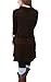 Our Precious Womens Lapel Neck Long Sleeve Sides Slit Shirt Tunic Dress Brown XL