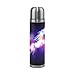 ALAZA Galaxy Unicorn Water Bottle Leak Proof Double Wall Vacuum Insulated Thermos Flask Genuine Leather Cover for Hot and Cold Drinks 17 Oz