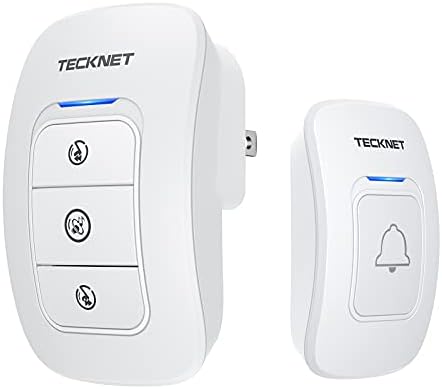 TECKNET Wireless Tec-k-Net Wall Plug-in Cordless Door Chime Doorbell at 500-feet Range with 52 Chimes