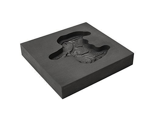 Medium - Deer Skull 3D Graphite Ingot Mold for Precious Metal Casting Gold Silver Copper Melting