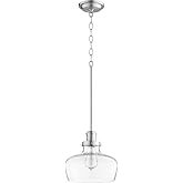Quorum 8831-65 Transitional One Light Pendant in Pewter, Nickel, Silver Finish,