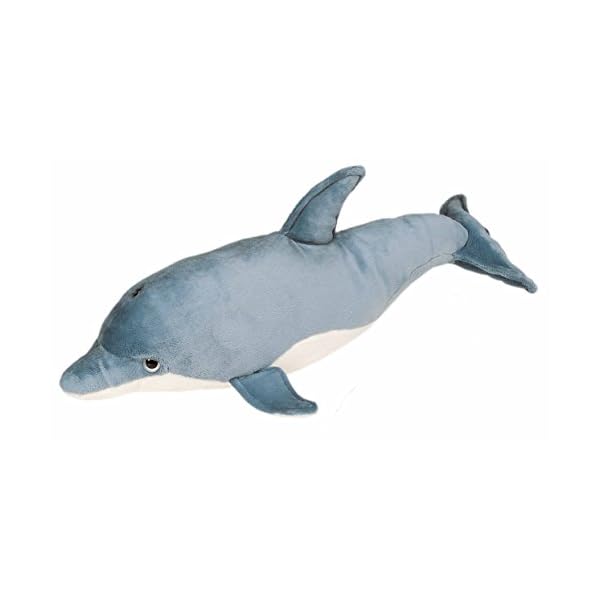 Bauer Spielwaren "Blickfänger" Delfin: Flauschiges Kuscheltier aus extraweichem Plüsch in Blaugrau, detailgetreu, waschbar, 50 cm (14074) – Bild 4