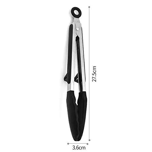 BPA Free Food Tongs with Silicone Tip and Stand, Premium Sturdy 12-inch Stainless-steel Locking Kitchen Tongs for Kitchen Cooking Barbecue Salad Grilling Frying Pastry